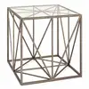 Image de Table d'appoint carrée en verre nila 50cm bronze