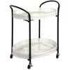 Image de Desserte de Cuisine 2 Niveaux Cannage 70cm Noir