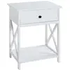 Image de Table D'appoint 1 Tiroir Design "guda" 60cm Blanc