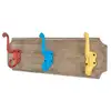 Image de Panneau porte-manteau avec 3 crochets colorés bois massif 28919