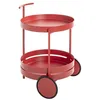 Image de Desserte de Cuisine Ronde Postres 62cm Rouge Corail