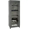 Image de Penderie Aba en acier et PVC noir 60 x 50 x 173 cm - housse non-tissée grise 5 plateaux