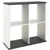 Image de Etagère 4 compartiments 80x30x86 cm gris foncé et blanc - josef 87587