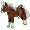 Image de Cheval en peluche avec selle et harnais marron de la marque Gotz