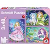 Image de Puzzle enfant - SCHMIDT - 3 puzzles de 48 pièces - Princesse - fée et sirène - 3 x 48 pcs