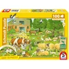 Image de Puzzle Famille D'animaux Ferme 100 Pièces Carton Vert Natpax 36,1 X 24,3 Cm Schmidt Spiele