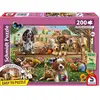 Image de Puzzle 200 Pièces Chiens Et Chats Picnic Carton Rose/mauve 43,2 X 29,1 Cm Schmidt Spiele