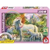 Image de Puzzle 200 Pièces Licorne Et Poulains À Base D'herbe Rose Lavande 43 X 29 Cm Schmidt Spiele
