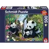 Image de Schmidt Spiele La Famille Panda À La Cascade, 500 Pcs