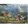 Image de Puzzle 1000 pièces : Thomas KinKade : Mickey et Minnie dans les Alpes Disney