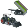 Image de Bruder - Tracteur avec fourche et remorque basculante et ouvrante - Noir - Enfant - Véhicule
