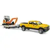 Image de Bruder 02546 - ram rental service avec mini-excavatrice - 1:16 pick-up, jeep, chantier, véhicule de construction, jouets à partir de 4 ans