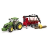 Image de Bruder John Deere 7r Avec Remorque Forestière Et 4 Troncs D’arbre