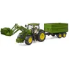 Image de John Deere 7r Avec Chargeur Avant Et Remorque Avec Attelage Tandem
