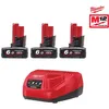 Image de Pack 3 batteries NRJ Milwaukee M12 6.0Ah - Chargeur 4933459208