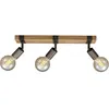 Image de Suspension luminaire - BRILONER - Rétro Vintage - 3x E27 - Métal & bois - Spots orientables