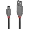 Image de Lindy 36722 1 m USB A Mini-USB B 2.0 480 Mbit-s Noir Gris