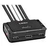 Image de Lindy 2 Port DisplayPort 1.2, USB 2.0 Audio Cable KVM Switch - commutateur ecran-clavier-souris/audio - 2 ports