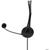 Image de Casque sur-oreille - Lindy - USB - Noir - Filaire - Micro réglable