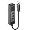 Image de Lindy USB 3.1 Hub Gigabit Ethernet Adapter - adaptateur USB / reseau - USB 3.1 Gen 1 - Gigabit Ethernet x 1 + USB 3.1 x 3