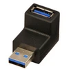 Image de Lindy USB 3.0 90 Degree Down Type A Male to A Female Right Angle Adapter - adaptateur USB - USB Type B pour USB type A
