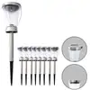 Image de Naeve veronica lot de 8 piquets solaires d'extérieur à led en acier, capteur crépusculaire ip44