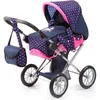 Image de BAYER Poussette Landau pour poupée City Star licorne bleu et rose vif réglable avec un sac à bandoulière