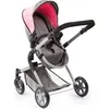 Image de BAYER Landau pour poupée Neo Star gris et rose avec sac à bandoulière et panier dachat intégré réglable - convertible poussette