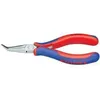 Image de Pince de précision pour lélectronique - Becs demi-ronds coudées - 145mm - Chrome et acier - Orange