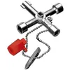 Image de Clé universelle - KNIPEX - pour armoire de distribution - 76 mm - embout réversible - empreinte cruciforme PH 2