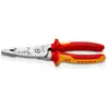 Image de Pince multifonctions knipex 13 76 200 me 200 mm poignées isolées vde 1000v rouge jaune 858687