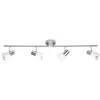Image de Plafonnier barre à 4 lumières - BRILLIANT - Luca - Hauteur 15 cm - E14 - Chrome et blanc