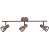 Image de Barre triple spots orientables - BRILLIANT - Lava - Métal cuivré - 60 cm - 3 ampoules E14