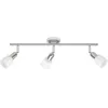 Image de BRILLIANT Plafonnier barre à 3 lumières Sofia hauteur 10 cm E14 40W acier chrome et blanc