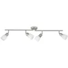 Image de BRILLIANT Plafonnier barre à 4 lumières Sofia hauteur 13 cm E14 40W acier chrome et blanc