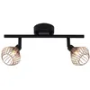 Image de Barre double spots orientables en métal noir et cuivre longueur 31.5cm Dalma