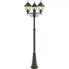 Image de Lampadaire Extérieur Janel - Brilliant - Noir Doré - Métal/verre - 3x60w - Ip44