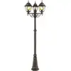 Image de Lampadaire exterieur brilliant janel noir dore metal verre 3xe27 ip44 90985A86