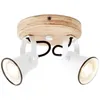 Image de Plafonnier 2 lampes design Brilliant Seed Blanc Bois 82224/05