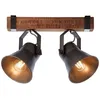 Image de Plafonnier - Brilliant - PLOW - 40x24x17cm - noir et bois