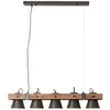 Image de Lampe suspension - BRILLIANT - Plow - 5 ampoules E27 - Longueur 95 cm - Métal et bois