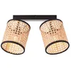 Image de Spot bar 2 flammes - BRILLIANT - Wiley - Bois clair - Noir - LED dimmable