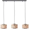 Image de 99792-05 Brilliant lampe Woodline suspension 3 lampes bambou métal-verre marron 3x A60 E27 60 W