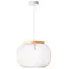 Image de Suspension Giada, E27, Diam. 39 Cm, Metal Blanc Et Bois, Brilliant