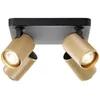 Image de Plafonnier - BRILLIANT - Marty - 4 ampoules LED GU10 - Sable Noir-Or Mat - Design Contemporain