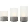 Image de Lampes Bougie Led Extérieur Lot 3 Ip44 2600k Gris/blanc Mat Verre & Résine Brilliant