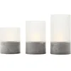 Image de Lot 3 Lampes à poser LED BOUGIE BRILLIANT - 2500K - Plastique et verre - Gris et blanc mat