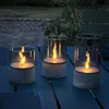 Image de Lot 3 Lampes A Poser Led Bougie - 2500k - Plastique Et Verre - Gris Et Verre Fumé