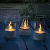 Image de Lot 3 Lampes à poser LED BOUGIE BRILLIANT - 2500K - Plastique et verre - Gris et verre fumé