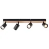 Image de Barre de spots 4L - Brilliant - JELLO WOOD - 60x153x8cm - GU10 LED 4x10W - noir - métal et bois